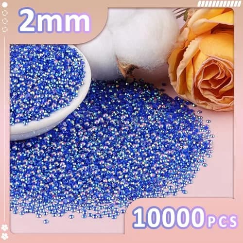 TINKRSTUFF 10,000pcs 2mm Resin Jelly Rhinestones Dark Blue AB | Bedazzling DIY Craft Gems thumbnail 2