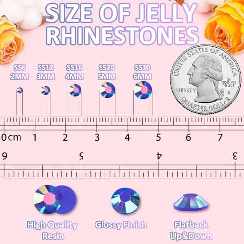 TINKRSTUFF 10,000pcs 2mm Resin Jelly Rhinestones Dark Blue AB | Bedazzling DIY Craft Gems thumbnail 3