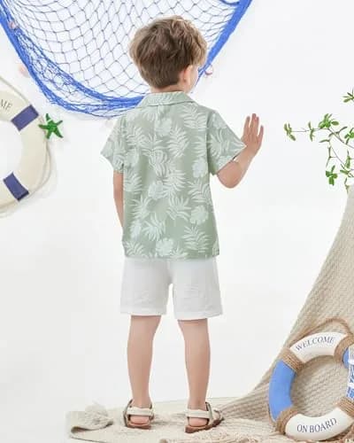 YALLET Toddler Boy Clothes Summer Outfits 4-5T | Casual Beach Style for Boys thumbnail 4