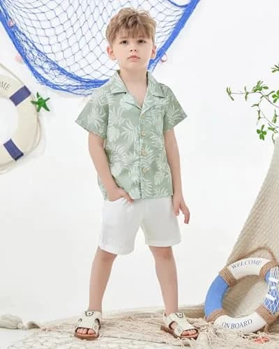 YALLET Toddler Boy Clothes Summer Outfits 4-5T | Casual Beach Style for Boys thumbnail 2