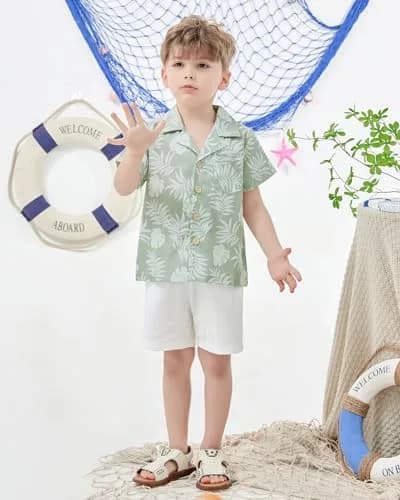 YALLET Toddler Boy Clothes Summer Outfits 4-5T | Casual Beach Style for Boys thumbnail 3