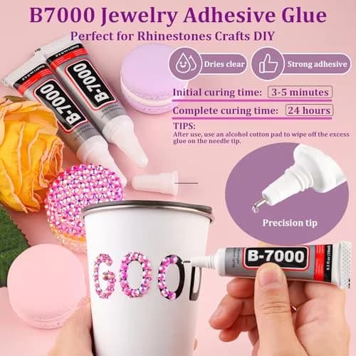 TINKRSTUFF 3000pcs 5mm Resin Jelly Rhinestones | Hot Pink AB Bedazzling Gems for DIY Crafts thumbnail 5