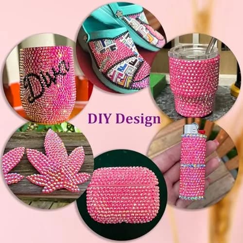 TINKRSTUFF 3000pcs 5mm Resin Jelly Rhinestones | Hot Pink AB Bedazzling Gems for DIY Crafts thumbnail 6