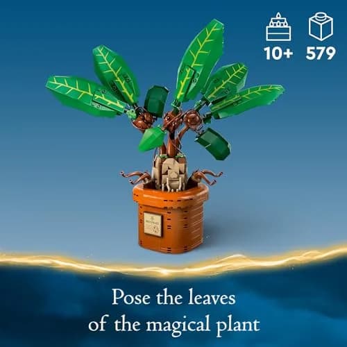 LEGO Harry Potter Mandrake Figure & Pot Plant Toy 579 Pieces | Educational STEM Toy for Kids 10+ thumbnail 3