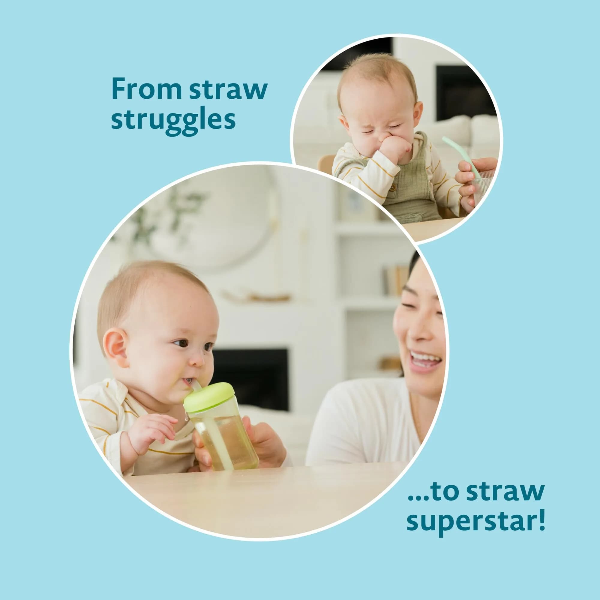 The First Years Squeeze & Sip Straw Cups - 7 Oz (207ml) - 3 Count | Spill-Proof Training Cups for Babies 6+ Months - view 7