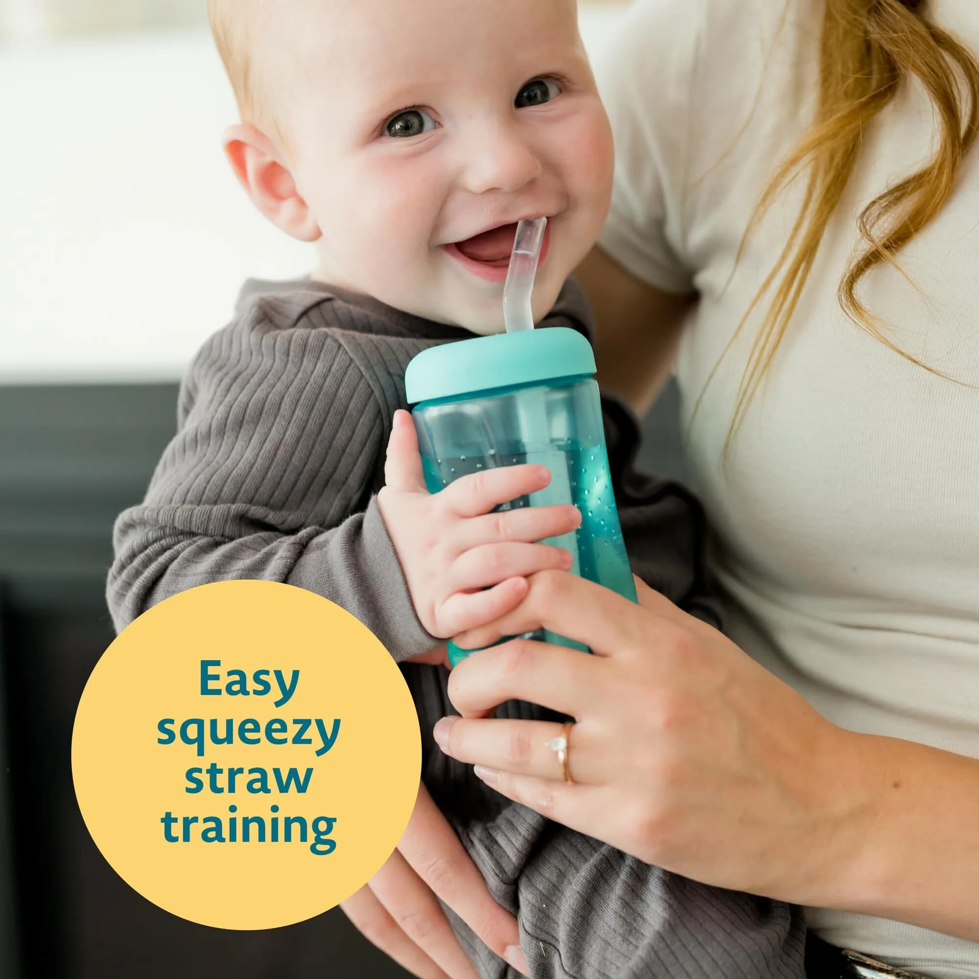 The First Years Squeeze & Sip Straw Cups - 7 Oz (207ml) - 3 Count | Spill-Proof Training Cups for Babies 6+ Months - view 2
