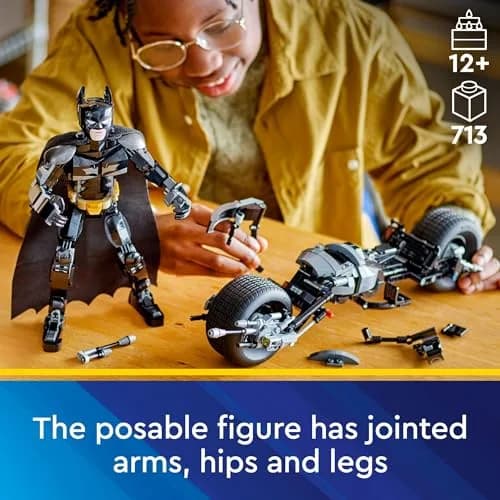 LEGO DC Batman Construction Figure & The Bat-Pod Bike 713 pcs | Ages 12+ Superhero Building Toy thumbnail 3