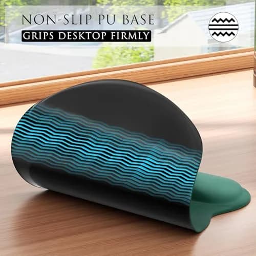 MROCO Ergonomic Mouse Pad with Gel Wrist Rest, 9.4 x 8.1 in (24 x 20.5 cm), Forest Green | Smooth Lycra Surface for Precise Control thumbnail 6
