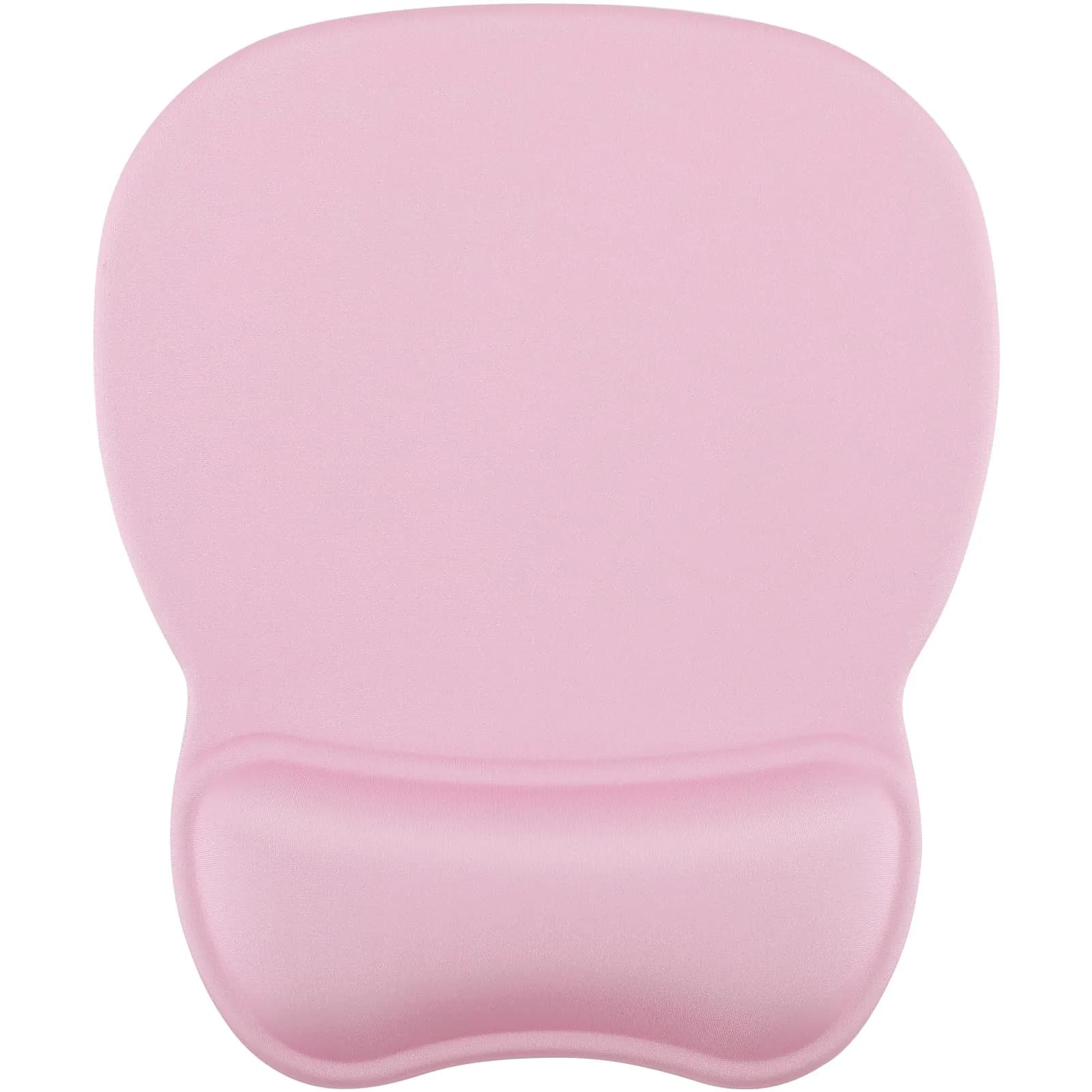MROCO Ergonomic Mouse Pad with Gel Wrist Rest, 21.8 cm (8.6 in) x 24.4 cm (9.6 in), Pale Pink | Smooth Lycra Surface & Non-Slip PU Base — Pale Pink