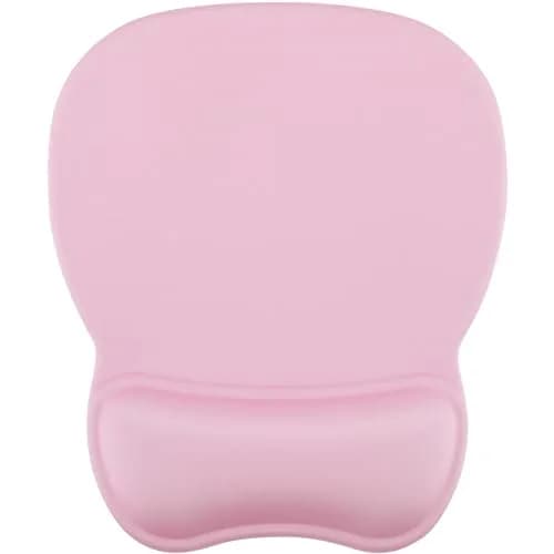 MROCO Ergonomic Mouse Pad with Gel Wrist Rest, 21.8 cm (8.6 in) x 24.4 cm (9.6 in), Pale Pink | Smooth Lycra Surface & Non-Slip PU Base thumbnail 1