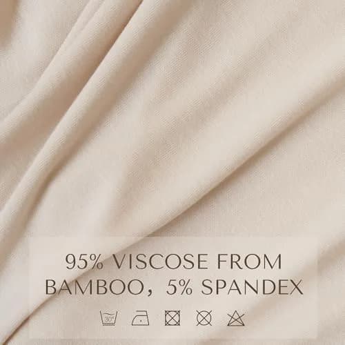 Konssy Rayon Made from Bamboo Nursing Cover Blush Beige | 95% Rayon 5% Spandex Blend | 360° Full Privacy thumbnail 4