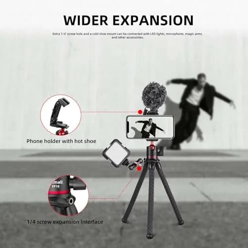 Famall Mini Flexible Tripod with Remote for Phone & Camera | Compact Support for Creators thumbnail 6