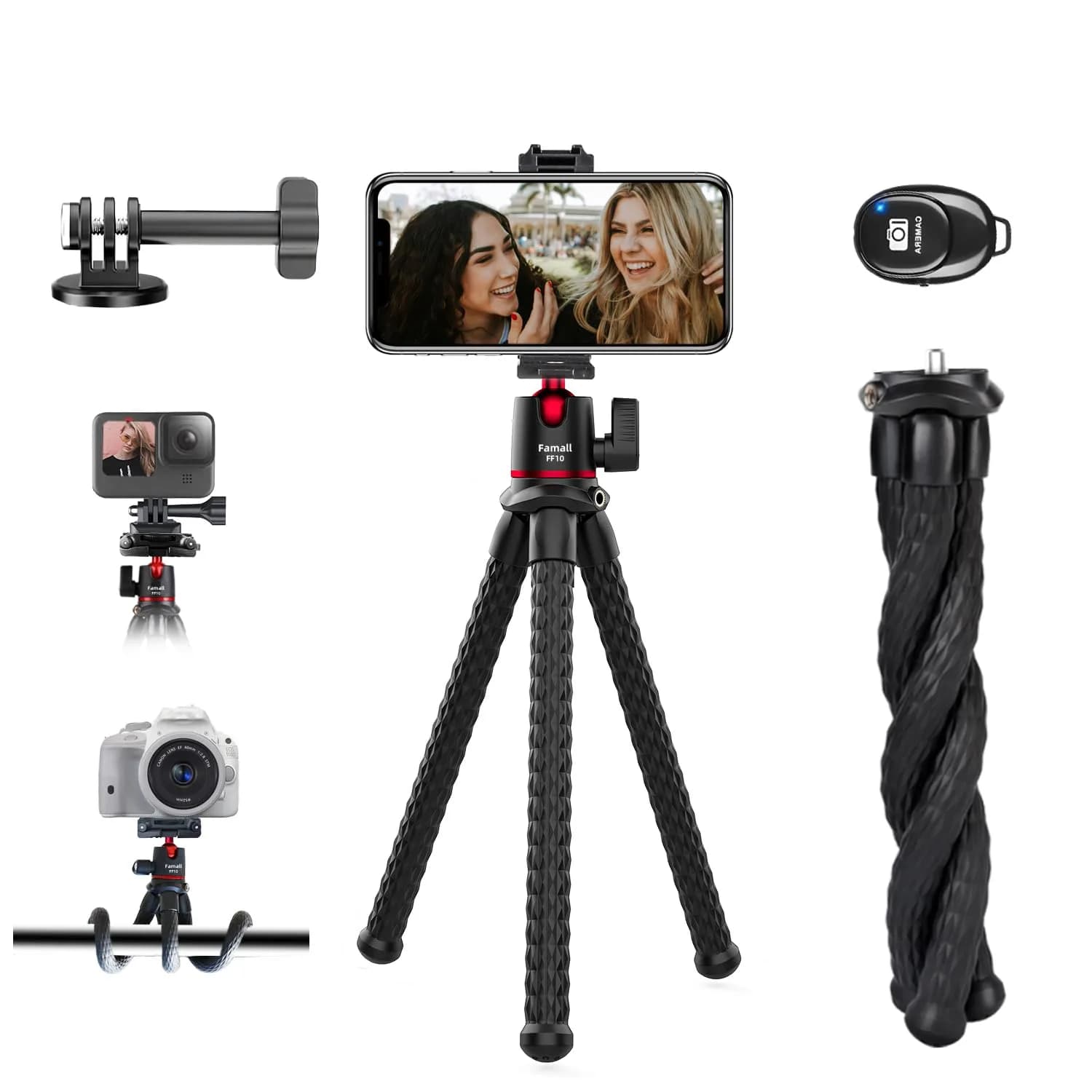Famall Mini Flexible Tripod with Remote for Phone & Camera | Compact Support for Creators