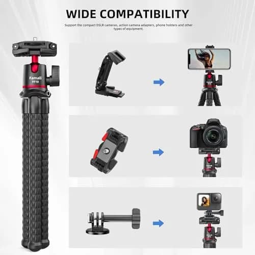 Famall Mini Flexible Tripod with Remote for Phone & Camera | Compact Support for Creators thumbnail 2