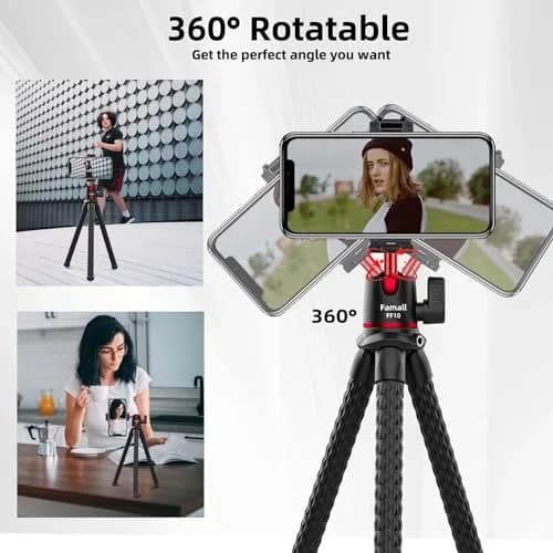 Famall Mini Flexible Tripod with Remote for Phone & Camera | Compact Support for Creators thumbnail 4