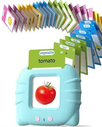 Airbition Talking Flash Cards for Toddlers Ages 1-5, 224 Words English Blue | Montessori Learning Toy thumbnail 1