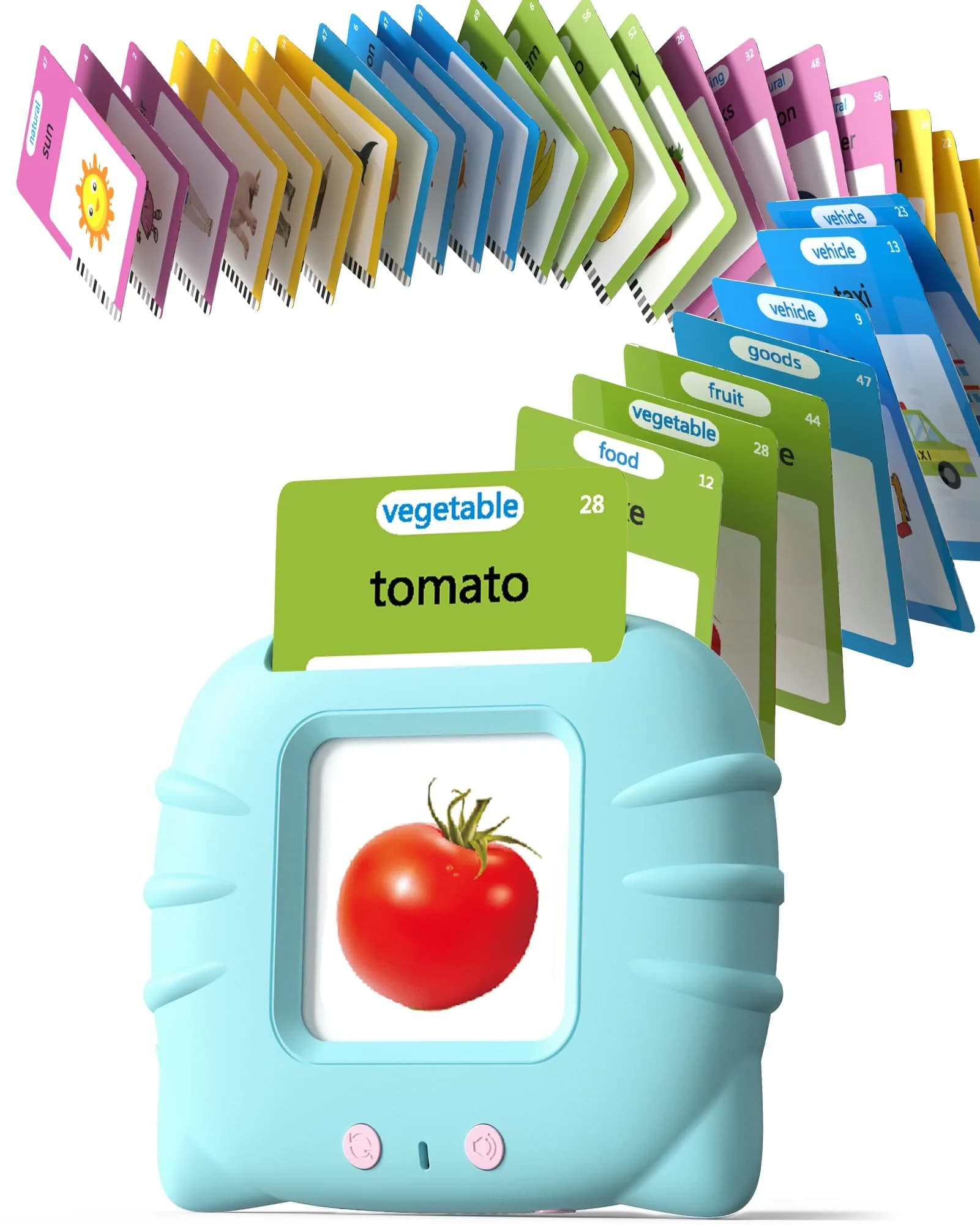 Airbition Talking Flash Cards for Toddlers Ages 1-5, 224 Words English Blue | Montessori Learning Toy - main product image