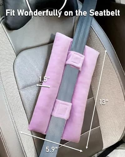 BELINOUS Pink Seat Belt Pillows for Post Mastectomy Surgery | Soft & Comfortable, Lasting Recovery Support thumbnail 6