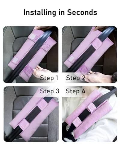 BELINOUS Pink Seat Belt Pillows for Post Mastectomy Surgery | Soft & Comfortable, Lasting Recovery Support thumbnail 7