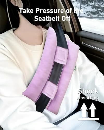 BELINOUS Pink Seat Belt Pillows for Post Mastectomy Surgery | Soft & Comfortable, Lasting Recovery Support thumbnail 3