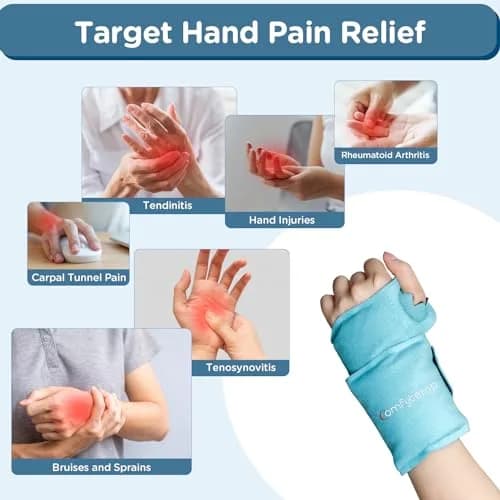 Comfytemp Wrist Ice Pack Wrap for Carpal Tunnel Relief | FSA Approved Reusable Gel Cold Pack (20"x4") thumbnail 2
