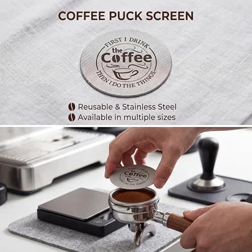 Yaomiao 58.5mm Espresso Puck Screen 1.7mm Thickness 150μm Mesh | 2-Pack Stainless Steel Reusable Coffee Filter thumbnail 4