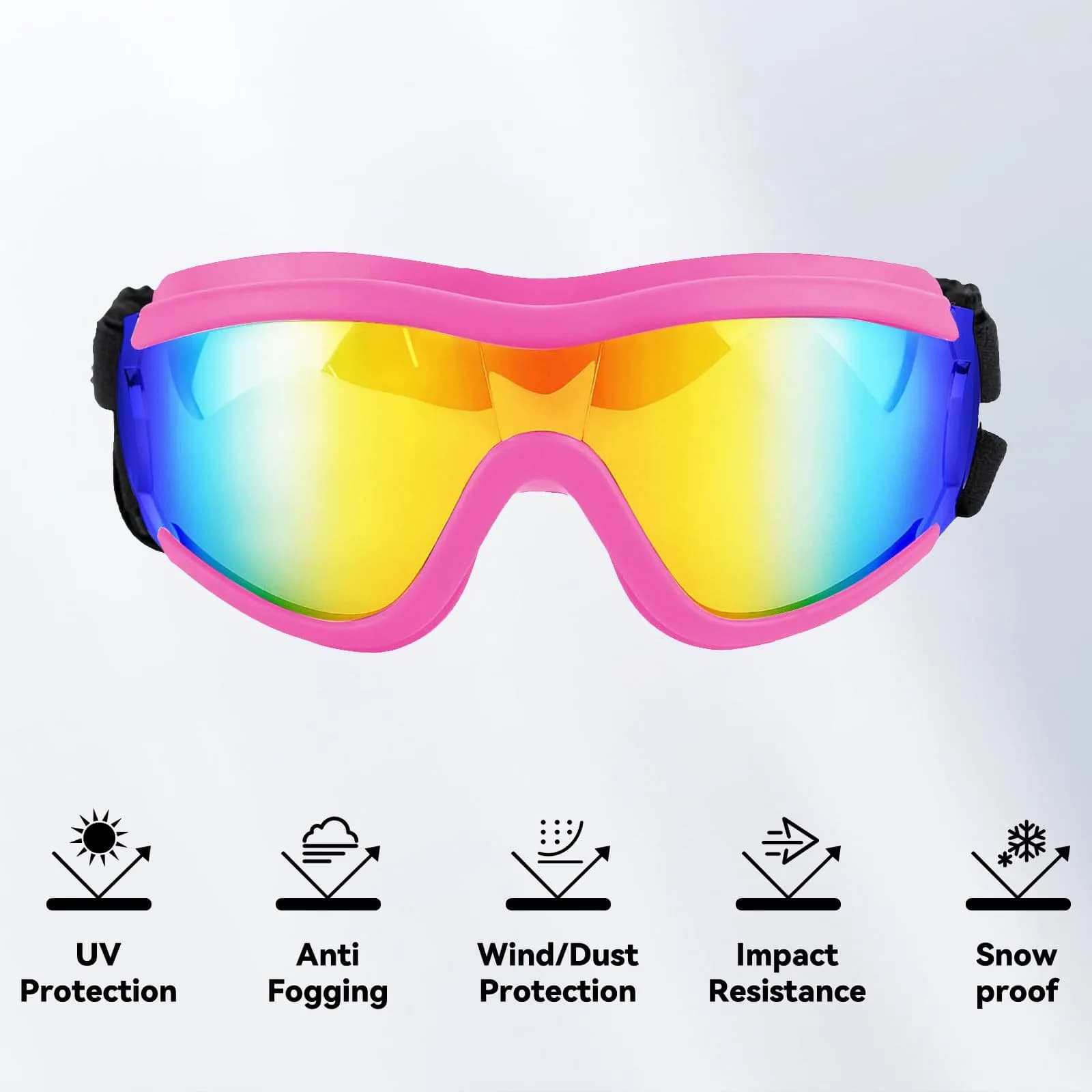 NAMSAN Dog Sunglasses for Medium to Large Dogs, UV Protection Dog Goggles Large Breed, Pink | Adjustable Sporty Eyewear - view 4