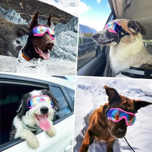 NAMSAN Dog Sunglasses for Medium to Large Dogs, UV Protection Dog Goggles Large Breed, Pink | Adjustable Sporty Eyewear thumbnail 7
