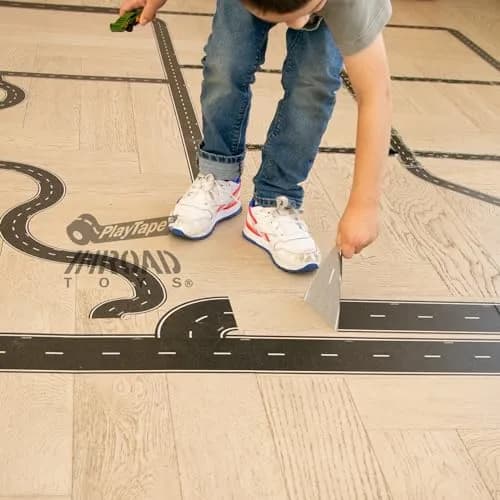 PlayTape Road Tape for Toy Cars 2-Pack | No Residue, 30 ft x 2 in Asphalt thumbnail 9