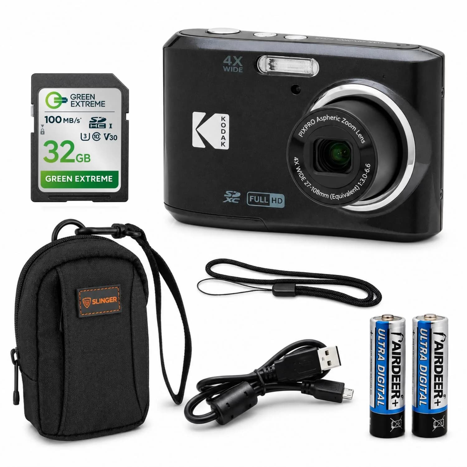 KODAK PIXPRO FZ45 Digital Camera 16MP 4x Optical Zoom 27mm Wide Angle 1080p HD Video 32GB Card Bundle | Beginner-Friendly Point-and-Shoot - main product image