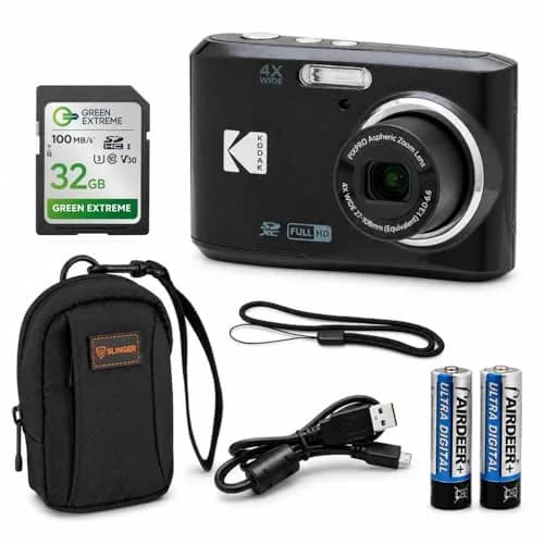 KODAK PIXPRO FZ45 Digital Camera 16MP 4x Optical Zoom 27mm Wide Angle 1080p HD Video 32GB Card Bundle | Beginner-Friendly Point-and-Shoot thumbnail 1