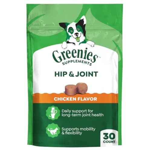 Greenies Hip & Joint Soft Dog Chews, Chicken Flavor, 30 Count | Supports Mobility & Flexibility thumbnail 1