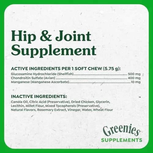 Greenies Hip & Joint Soft Dog Chews, Chicken Flavor, 30 Count | Supports Mobility & Flexibility thumbnail 6