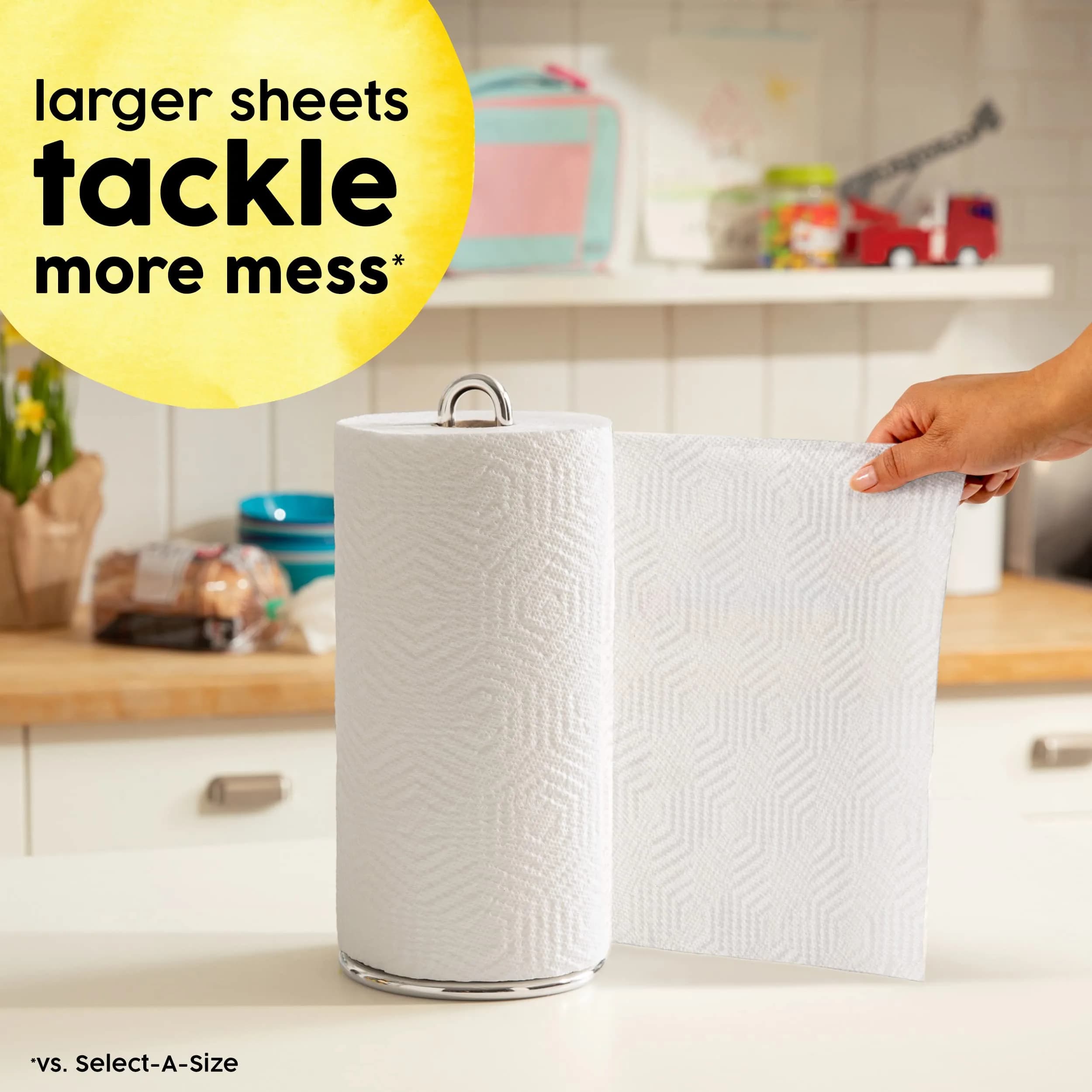 Bounty Essentials Select-A-Size Paper Towels, White, 12 Double Rolls (24 Regular Rolls) | 1488 Sheets Total - view 6
