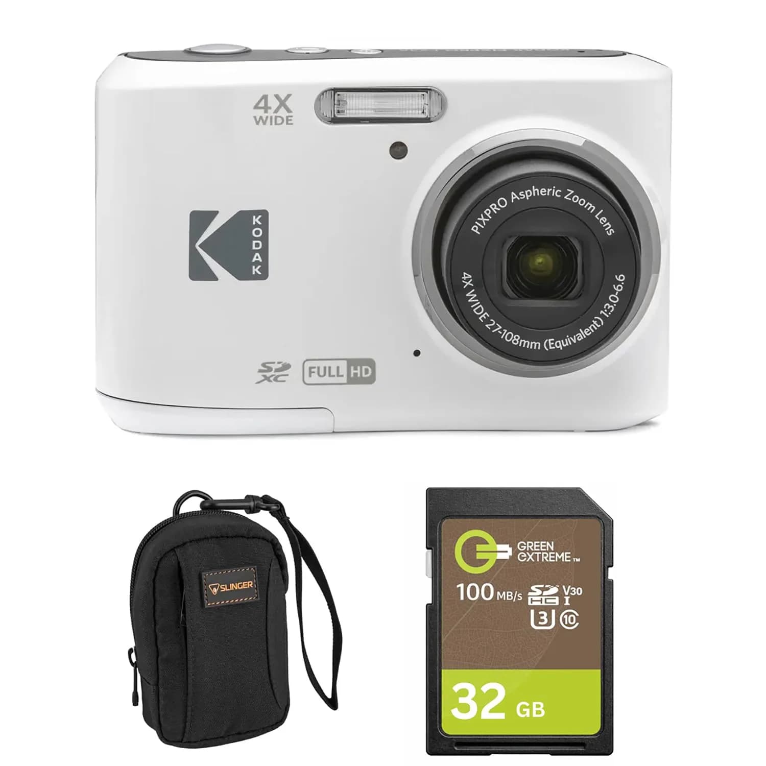 KODAK PIXPRO FZ45 Digital Camera White 16MP 4x Optical Zoom | Easy Point-and-Shoot for Everyday Memories — White