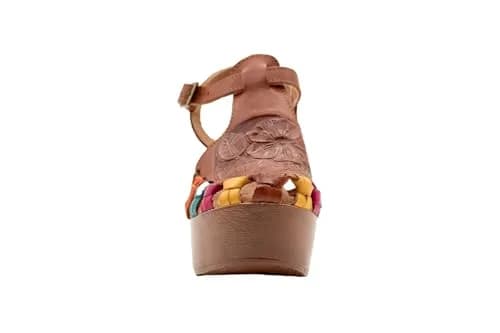 VOLATILE Rosarito Women's Vachetta Sandal, Size 7 | Woven Leather Upper & 4" Faux Wood Clog thumbnail 8