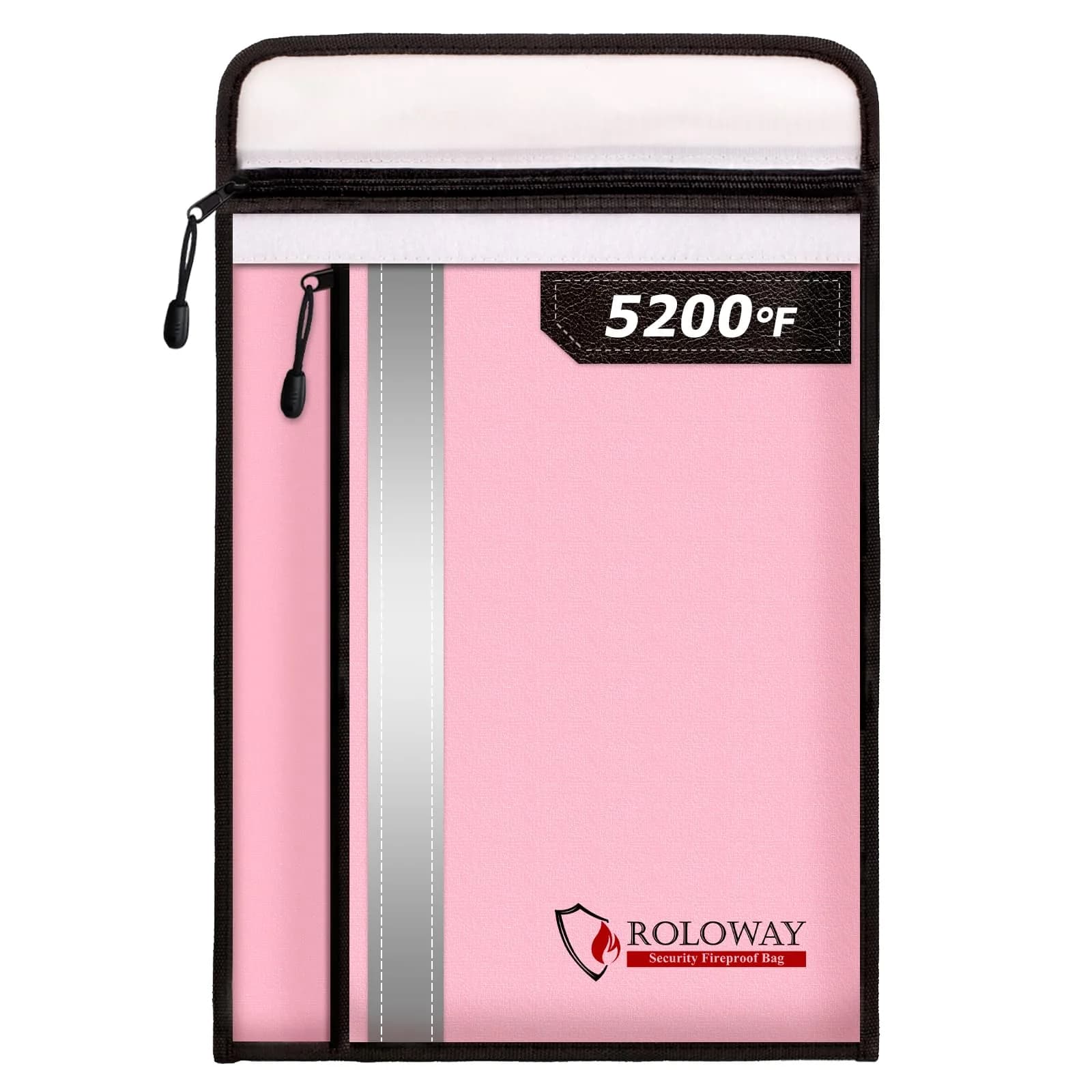 ROLOWAY Lovey Rose 5200℉ Fireproof Document Bag, 15.5 x 11.5 Inch with 2 Pockets - main product image