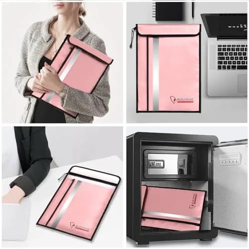 ROLOWAY Fireproof Document Bag 15 x 11 inch | Waterproof & Fire Resistant with 2 Pockets thumbnail 6