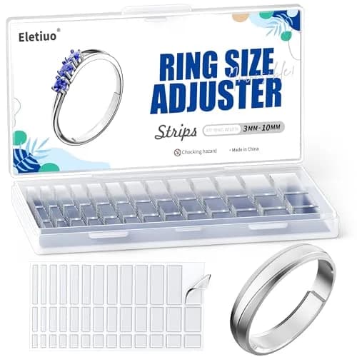 ELETIUO Invisible Ring Size Adjuster for Loose Rings, 234 Pcs Transparent Silicone | Fits Rings 3-10mm Wide thumbnail 1