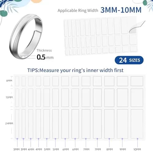 ELETIUO Invisible Ring Size Adjuster for Loose Rings, 234 Pcs Transparent Silicone | Fits Rings 3-10mm Wide thumbnail 2