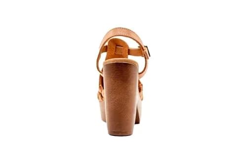 VOLATILE Women's Rosarito Sandal, Cognac Multi - 8 | Woven Leather, 4" Heel, Casual Style thumbnail 7