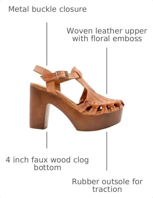 VOLATILE Women's Rosarito Sandal, Cognac Multi - 8 | Woven Leather, 4" Heel, Casual Style thumbnail 4