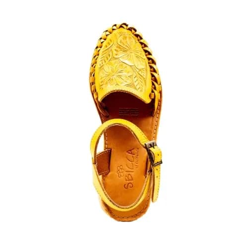 Sbicca Women's Acapulco Sandal, Mustard - 11 | Handwoven Leather Wedge with EVA thumbnail 7