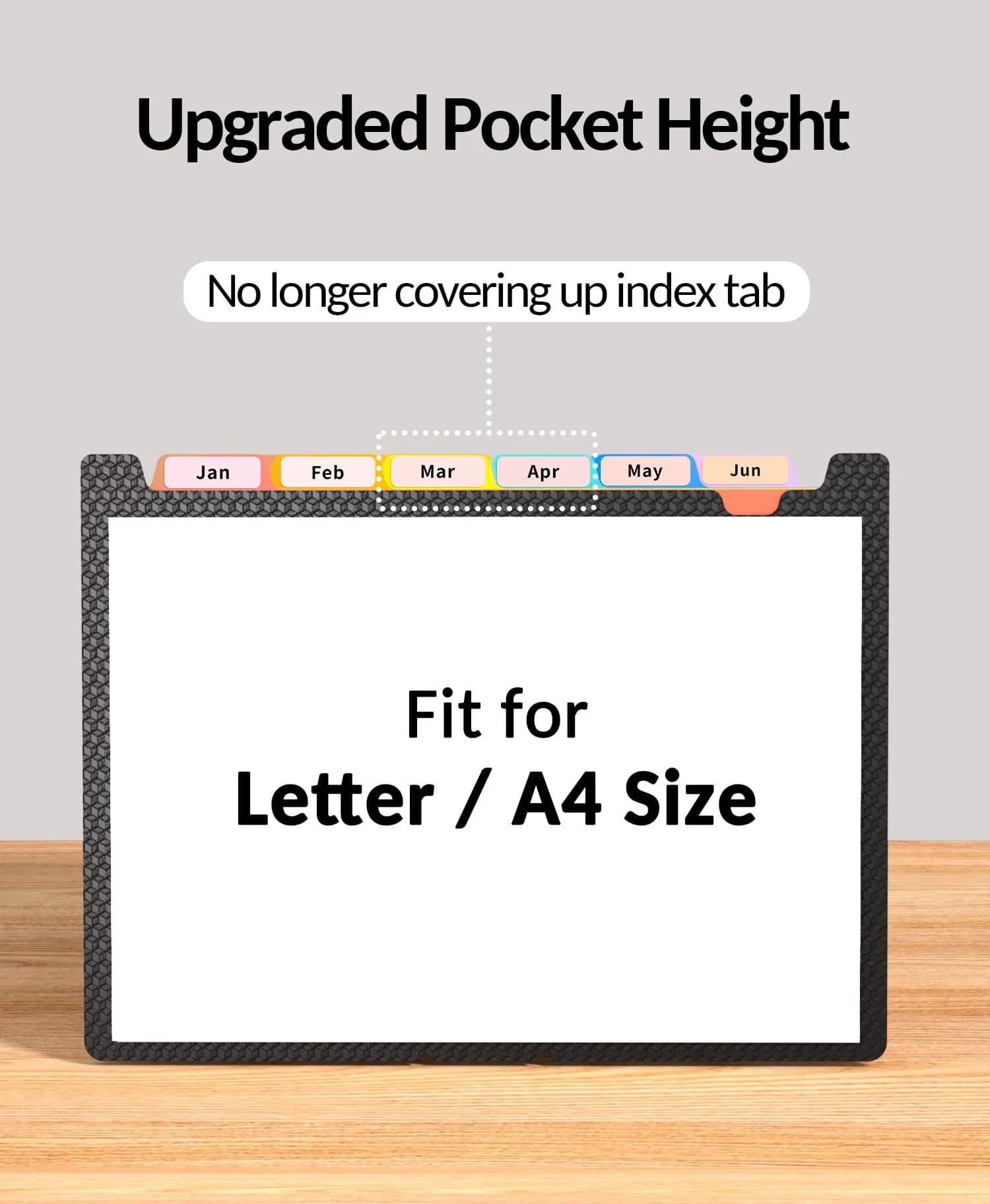 Sooez Accordion File Organizer, Black With Rainbow Pocket, 13" x 9.4" x 14" Expanding File Folder - view 2