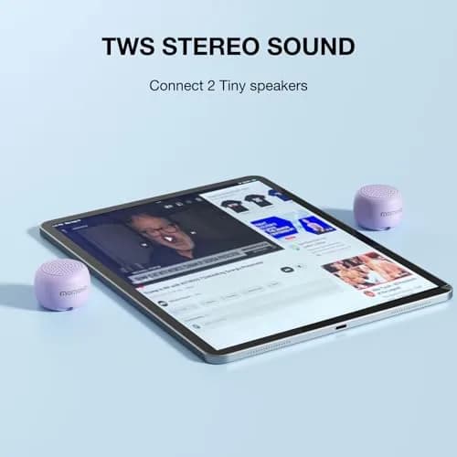 MOMOHO Mini Bluetooth Speaker Wireless, Tiny Small Speaker with Built-in Mic & TWS Pairing, Portable for Indoor/Outdoor/Travel/Gifts (Purple) thumbnail 3