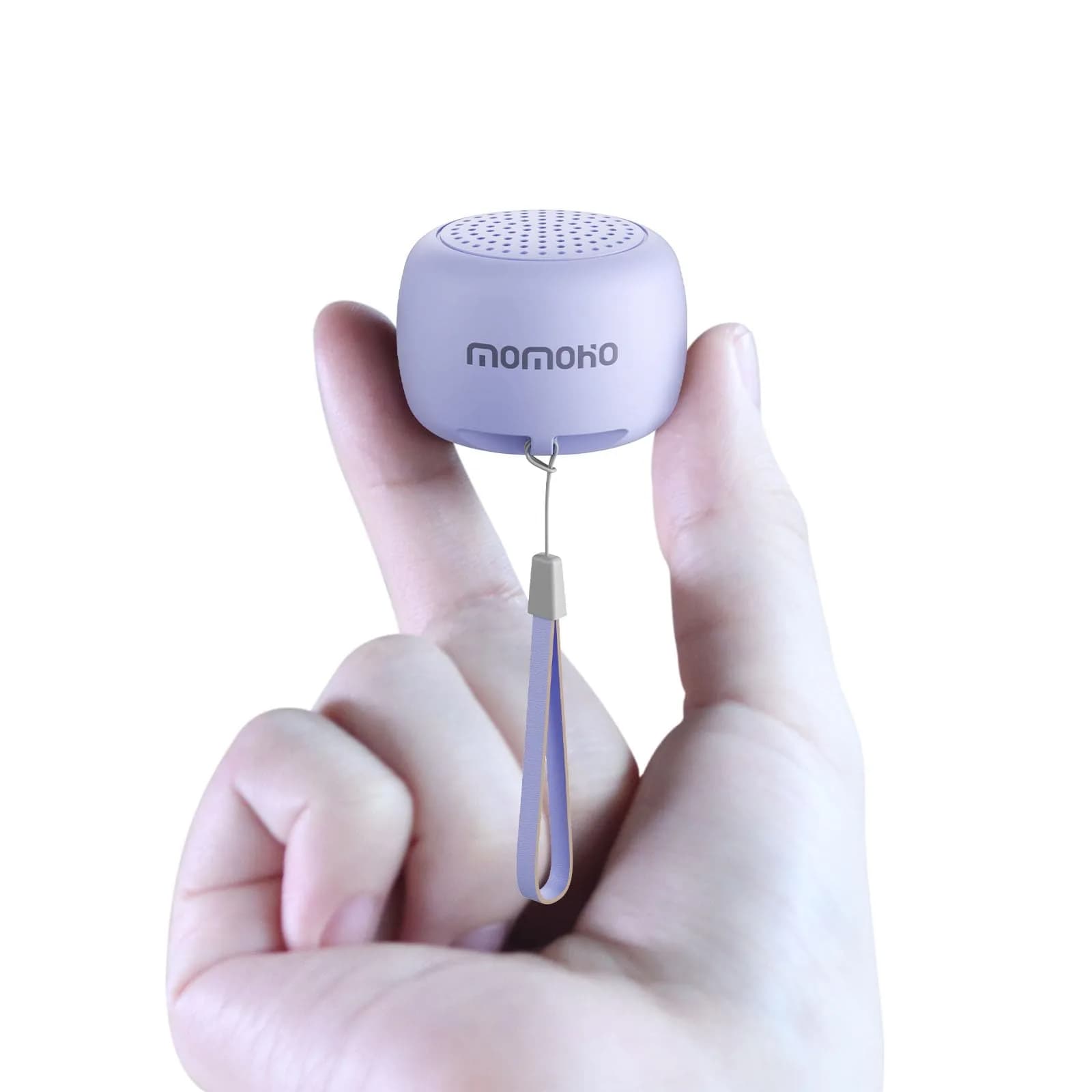 MOMOHO Tiny Portable Bluetooth Speaker - Purple | Wireless Mini Speaker with Mic & TWS Pairing - main product image