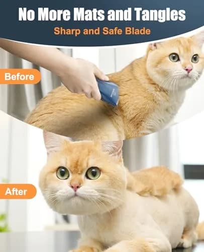 oneisall Pet Clippers for Matted Cat Hair, Quiet Pet Shaver with Storage Bag | 50dB Low Noise, IPX7 Waterproof, USB Rechargeable thumbnail 4
