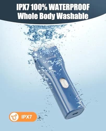 oneisall Pet Clippers for Matted Cat Hair, Quiet Pet Shaver with Storage Bag | 50dB Low Noise, IPX7 Waterproof, USB Rechargeable thumbnail 6