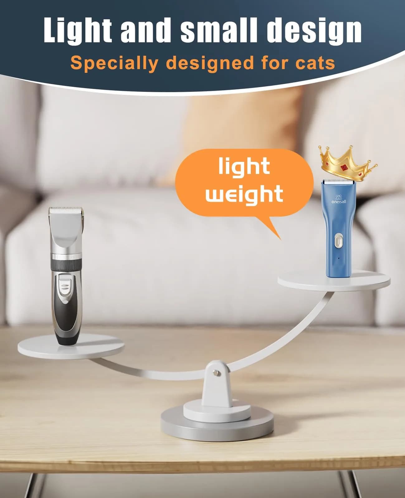 oneisall Pet Clippers for Matted Cat Hair, Quiet Pet Shaver with Storage Bag | 50dB Low Noise, IPX7 Waterproof, USB Rechargeable - view 7