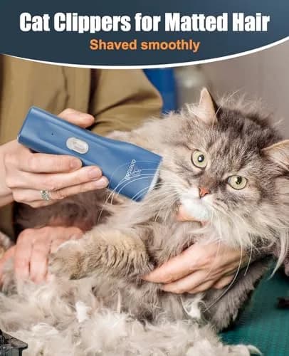 oneisall Pet Clippers for Matted Cat Hair, Quiet Pet Shaver with Storage Bag | 50dB Low Noise, IPX7 Waterproof, USB Rechargeable thumbnail 2